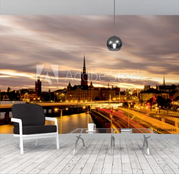 Picture of View of Stockholm cityscape during sunset time Sweden 